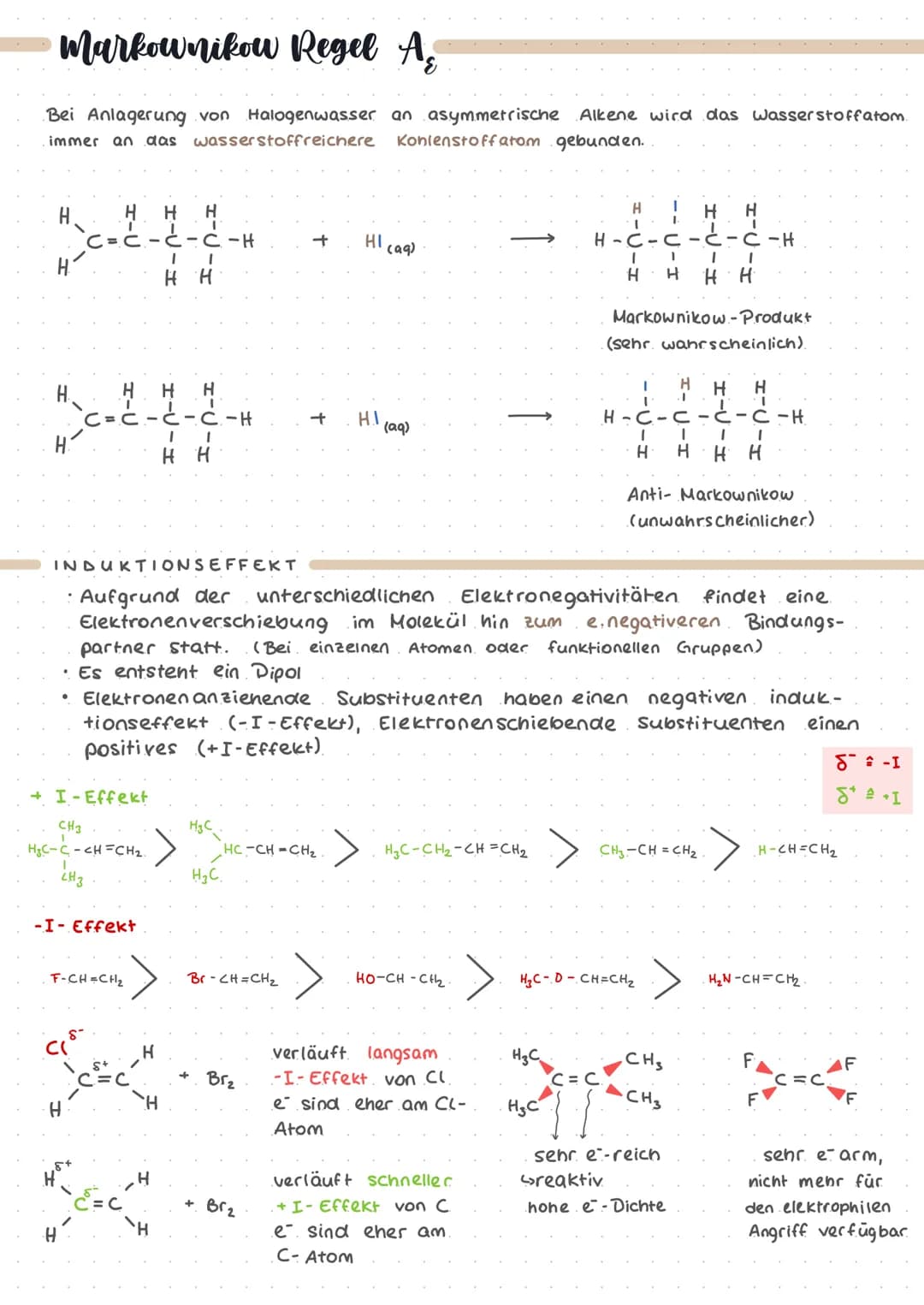 Elektrophile Addition
unter einer elektrophilen Addition (Ac), verstent man die Anlagerung
eines elektrophilen Moleküls/ Teilchens an die C=