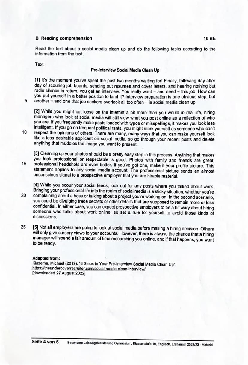Sächsisches Staatsministerium
für Kultus
Schuljahr 2022/23
Besondere Leistungsfeststellung Englisch
-ERSTTERMIN-
Material für Schülerinnen u