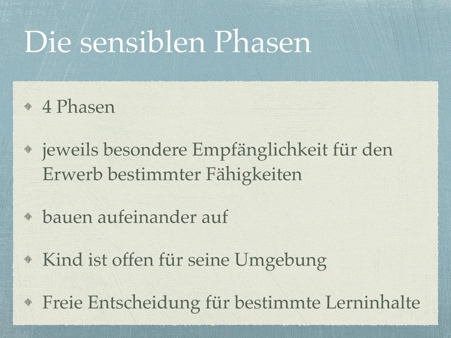 Maria Montessori
Vorstellung meiner Facharbeit 250404
Inhaltsverzeichnis
Die Person Maria Montessori
* Vorstellung vom Kind
Reformpädagogisc