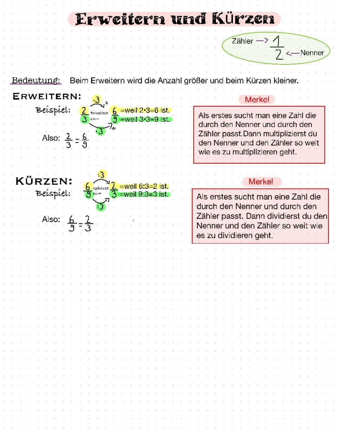 Erweitern und kürzen