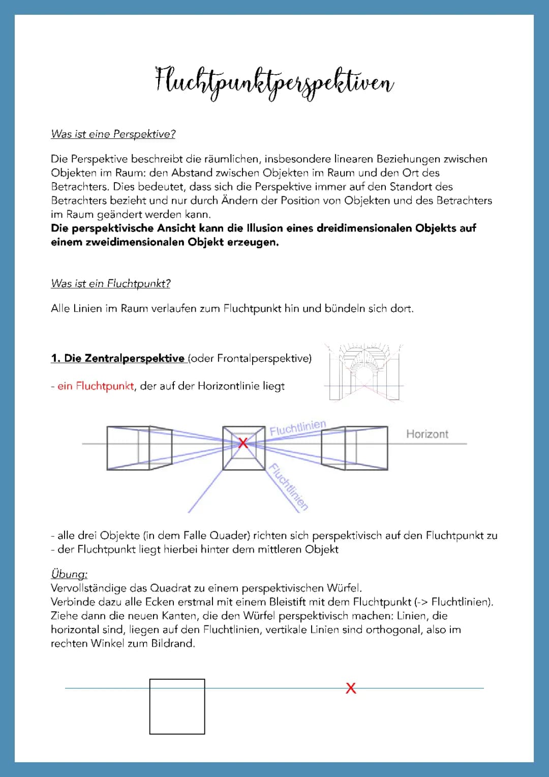 Zentralperspektive und Mehr für Kinder – Zeichnen und Verstehen