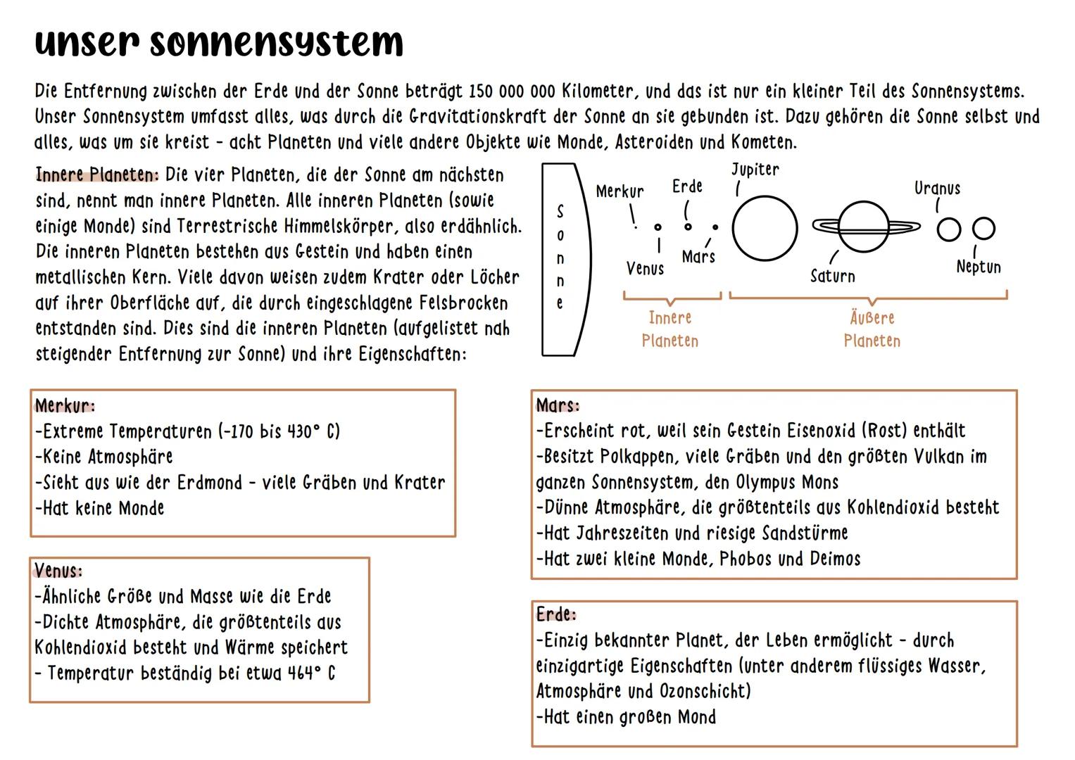 unser sonnensystem
Die Entfernung zwischen der Erde und der Sonne beträgt 150 000 000 Kilometer, und das ist nur ein kleiner Teil des Sonnen