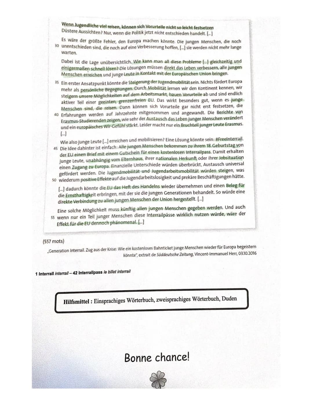 Kurs Französisch GK QI (Bel)
Schuljahr 2020/2021
Name:
Klausurtal 1 (70 %)
Schreiben mit Leseverstehen
Klausurtel 2 (30 %)
Sprachmittlung
Üb