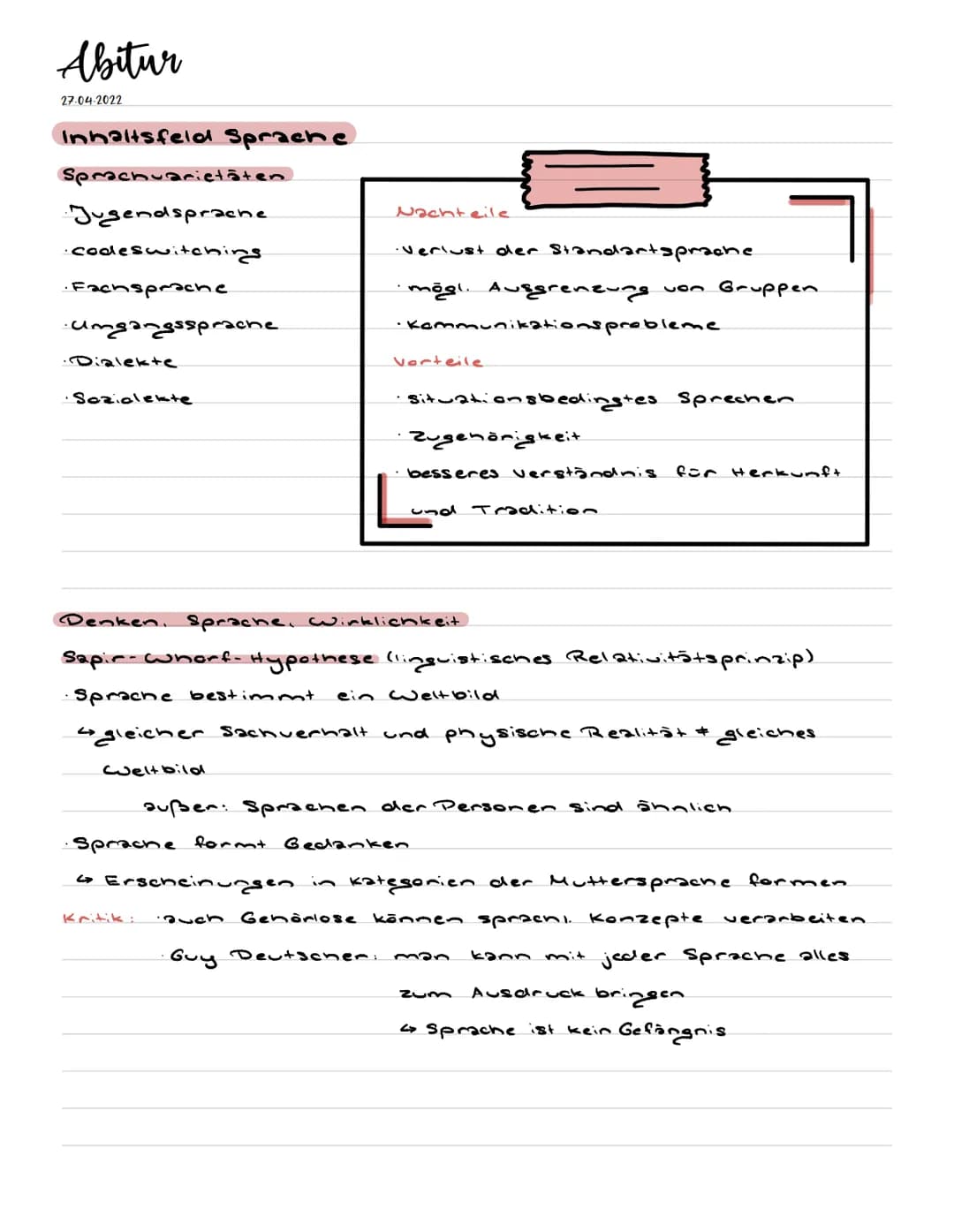 Abitur
27-04-2022
Inhaltsfeld Sprache
Spracherwerbsmodelle
Interaktionismus.
wechselseitige Kommunikation
gemeinsames Handeln.
∙Anpassung an