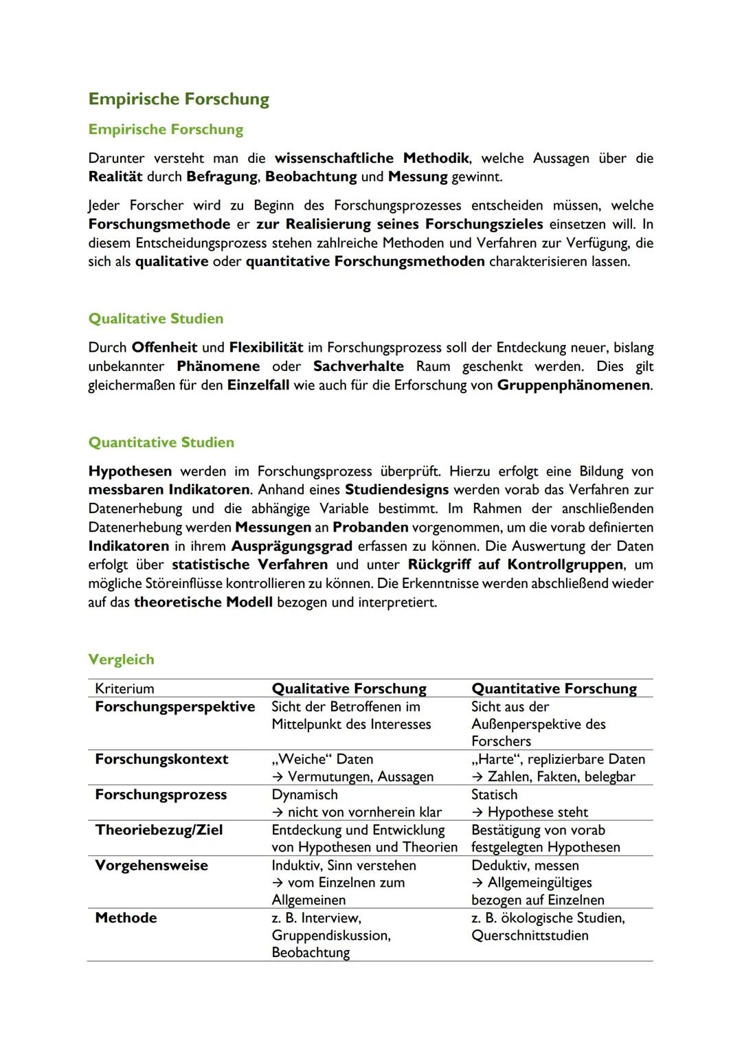 Empirische Forschung
Empirische Forschung
Darunter versteht man die wissenschaftliche Methodik, welche Aussagen über die
Realität durch Befr