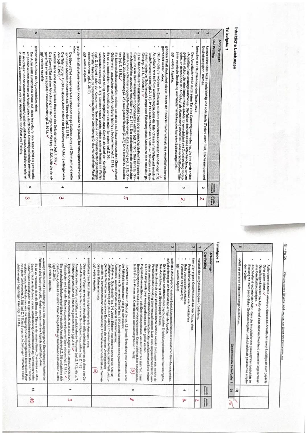 Aufgabenstellungen:
1. Formulieren Sie den Hauptgedanken des Textes und geben Sie die wichtigsten
Aussagen zur Entstehung von Amokläufen unt