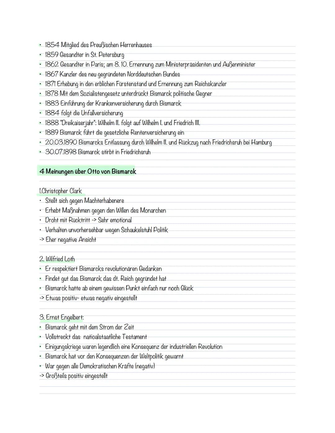 geschiklausur 3
Deutsches Kaiserreich
Infolge der Reichsgründung 1871 wird Deutschland zum Nationalstaat. Die nationale Einigung ist vor all