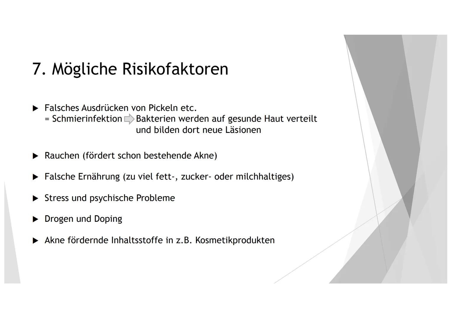 AKNE DIE GLIEDERUNG
1. DER EINSTIEG
2. GENERELLE INFORMATIONEN ZU AKNE
3.
4. DIE HAUT
5. DIE ENTSTEHUNG UND ARTEN VON LÄSIONEN
6.
DIE URSACH