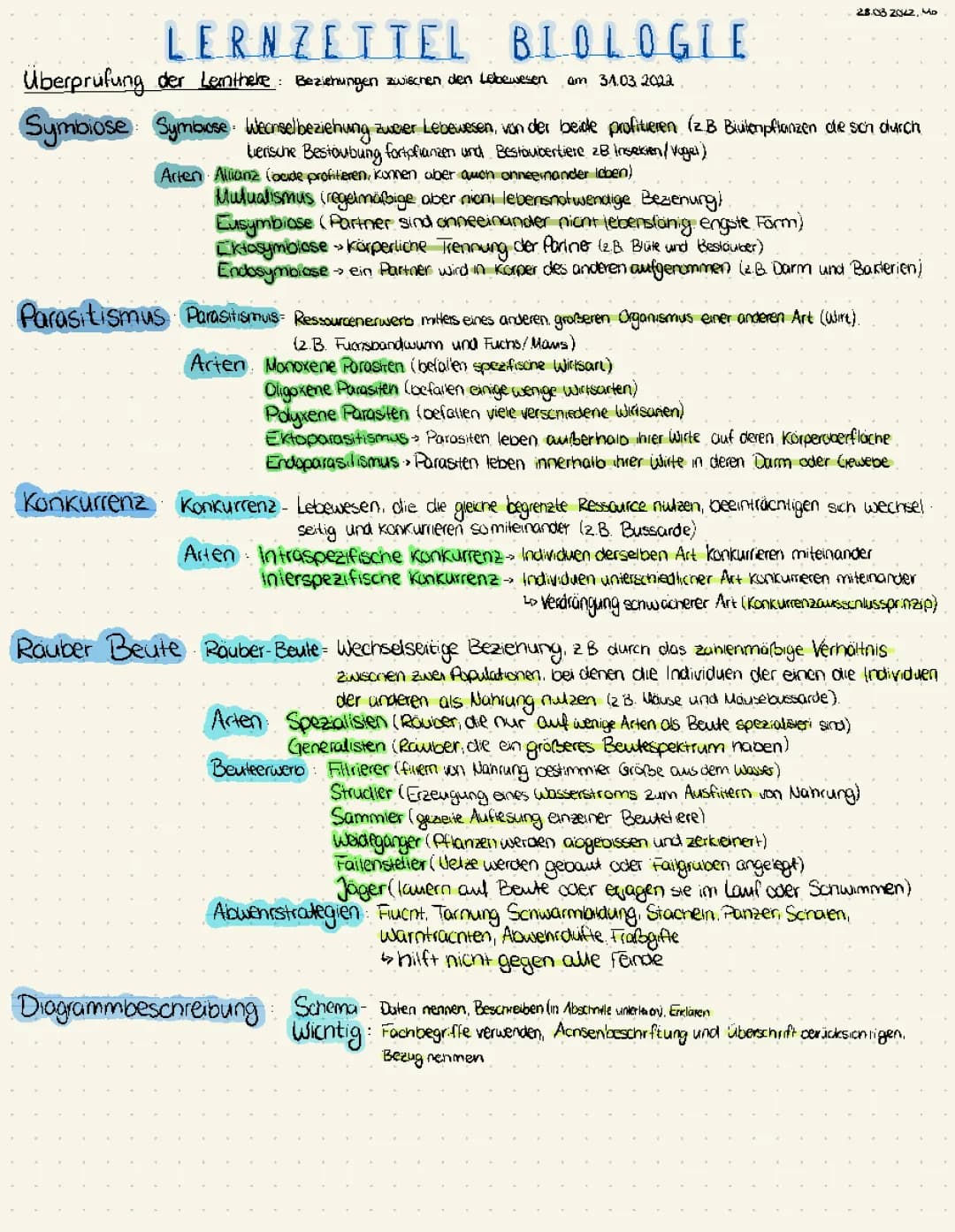 Biotische Faktoren Diagrammbeschreibung Ökologie