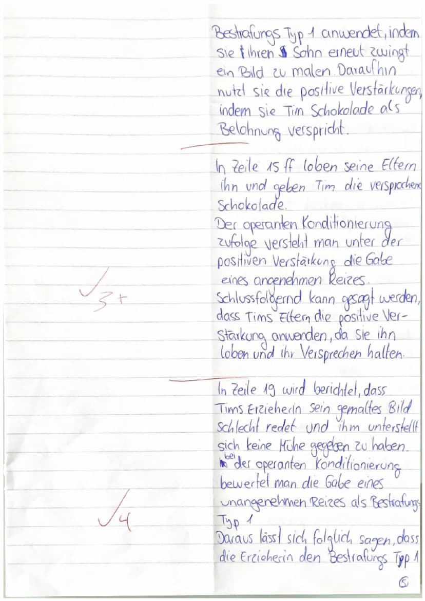 5
10
15
20
EF PA GK
Klausur im 2. Halbjahr
Tim malt nicht gern
1. Analysieren Sie Tims Verhalten mit Ihren Kenntnissen zur operanten
Konditi
