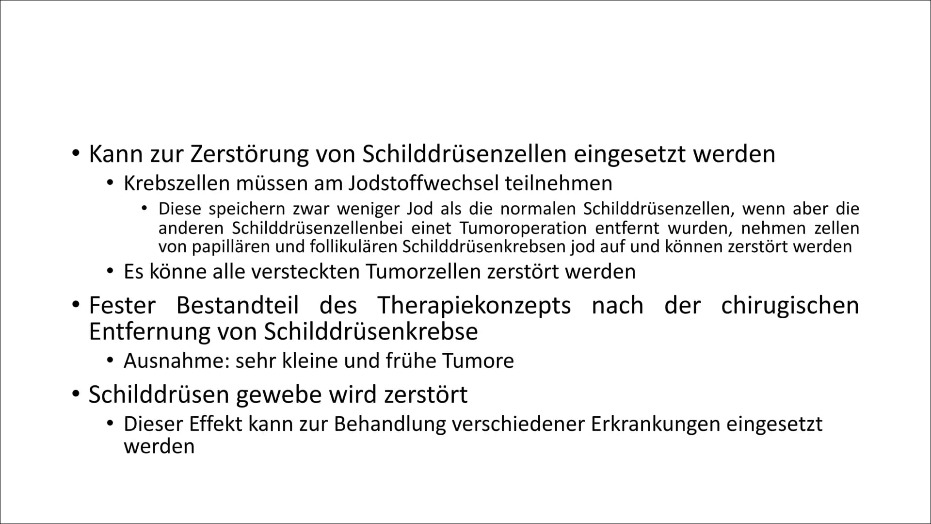 Radiojodtherapie
Physik Q2 Inhaltsverzeichnis
• Was ist die Radiojodtherapie?
• Wirkung
• Was muss man beachten?
●
●
●
●
Nebenwirkungen
Nach