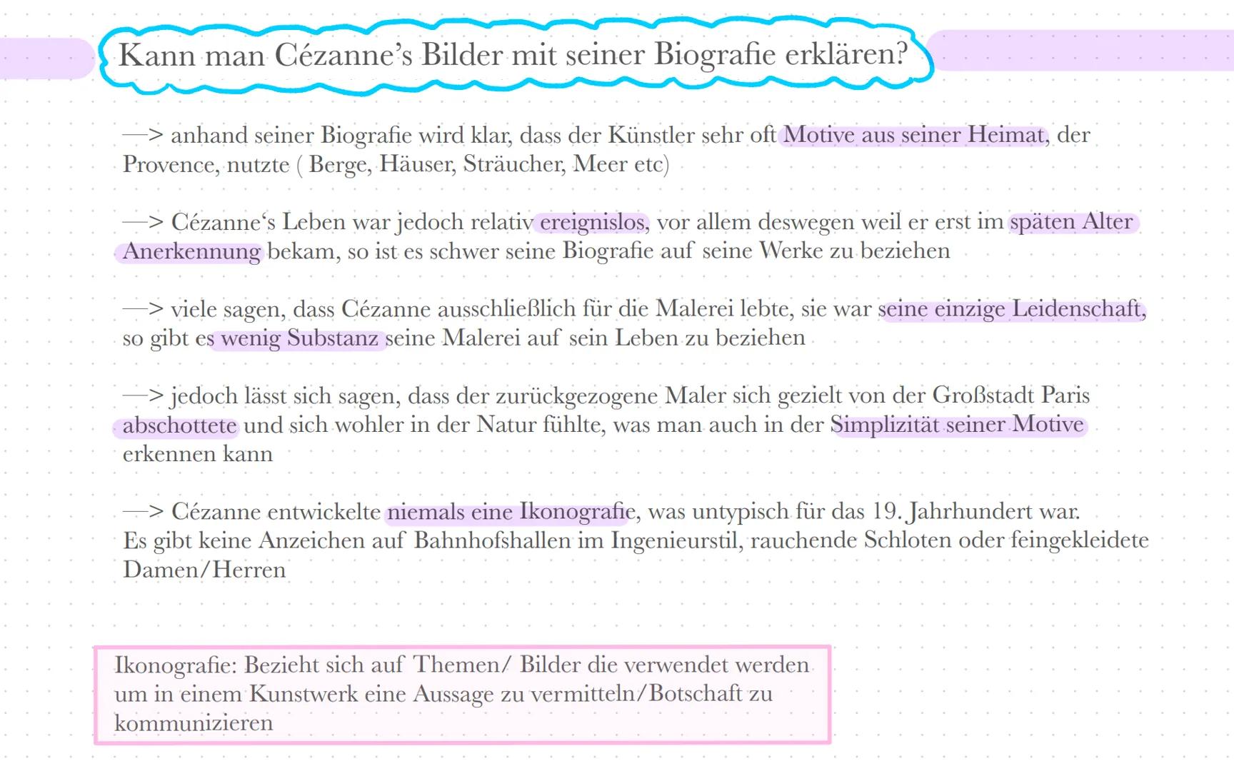 Abbild und Idee im Stillleben und Landschaft

PAUL CÉZANNE

* Lebenslaufs
* Werke seiner verschiedenen Schaffenszeiten
* kann man Cézanne's 