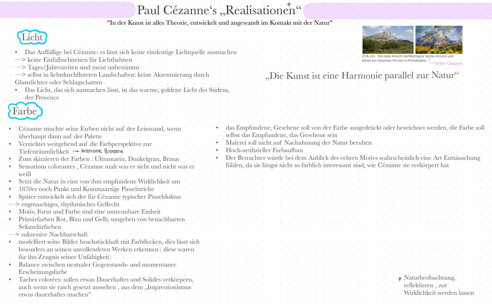 Abbild und Idee im Stillleben und Landschaft

PAUL CÉZANNE

* Lebenslaufs
* Werke seiner verschiedenen Schaffenszeiten
* kann man Cézanne's 