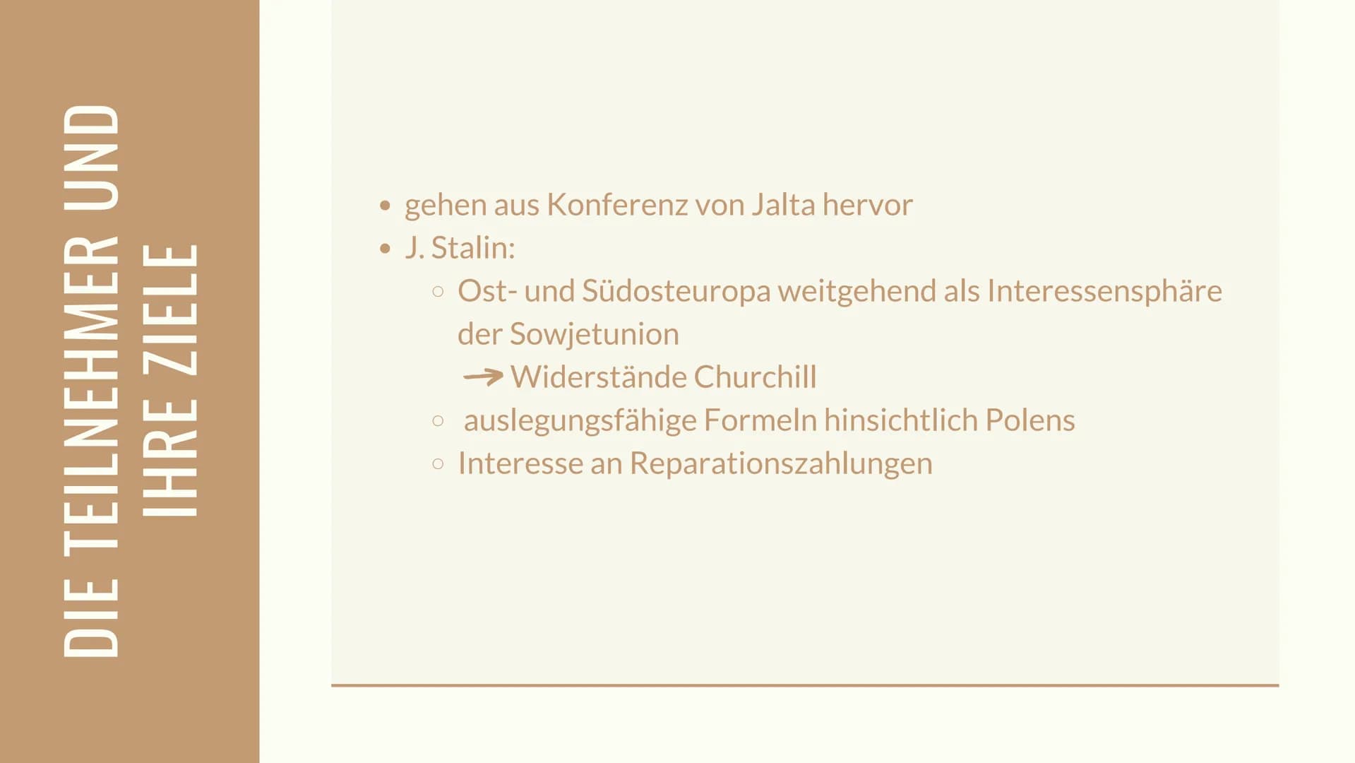 10
10
POTSDAMER
KONFERENZ
17. Juli - 2. August 1945 POTSDAMER KONFERENZ
GLIEDERUNG
• Potsdamer Konferenz kurz gefasst
geschichtliche Einordu