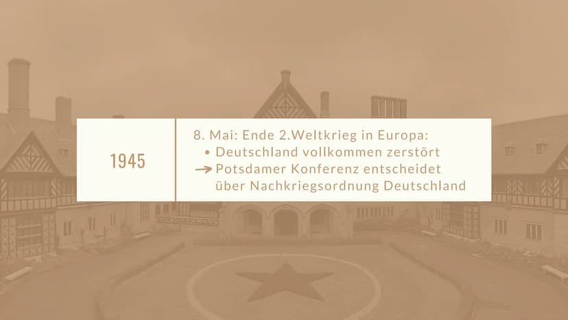 10
10
POTSDAMER
KONFERENZ
17. Juli - 2. August 1945 POTSDAMER KONFERENZ
GLIEDERUNG
• Potsdamer Konferenz kurz gefasst
geschichtliche Einordu
