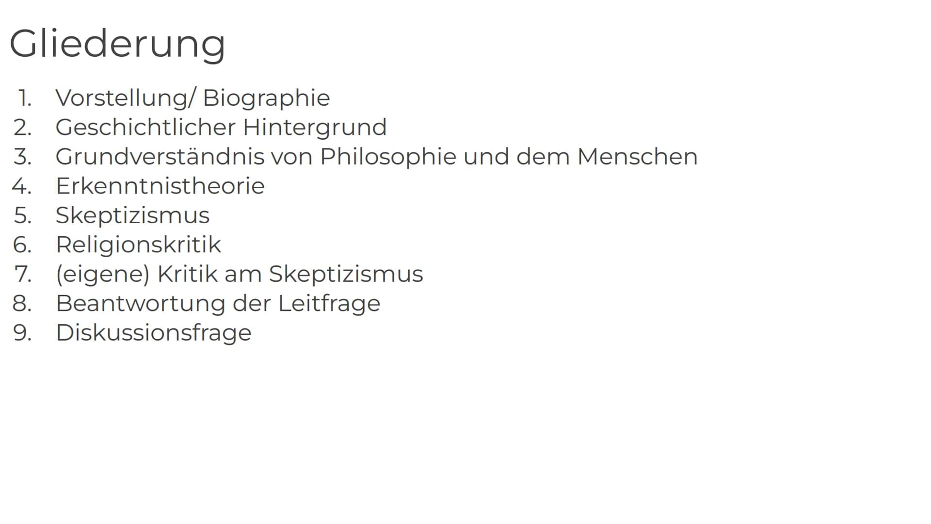 DAVID HUME
Skeptizismus Inwieweit passte David Hume mit seinen
philosophischen Ansätzen bezüglich der
Erkenntnisgewinnung in seine Zeit?
Inw