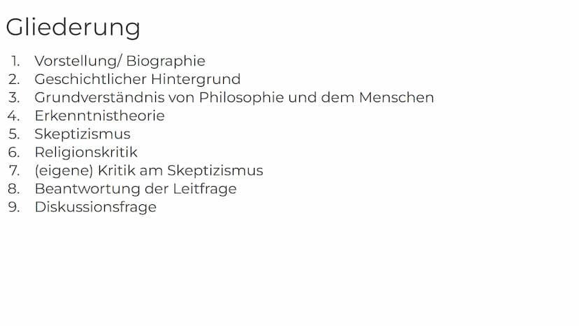 DAVID HUME
Skeptizismus Inwieweit passte David Hume mit seinen
philosophischen Ansätzen bezüglich der
Erkenntnisgewinnung in seine Zeit?
Inw