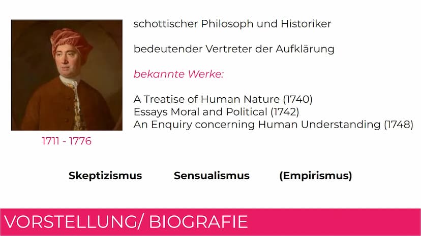 DAVID HUME
Skeptizismus Inwieweit passte David Hume mit seinen
philosophischen Ansätzen bezüglich der
Erkenntnisgewinnung in seine Zeit?
Inw