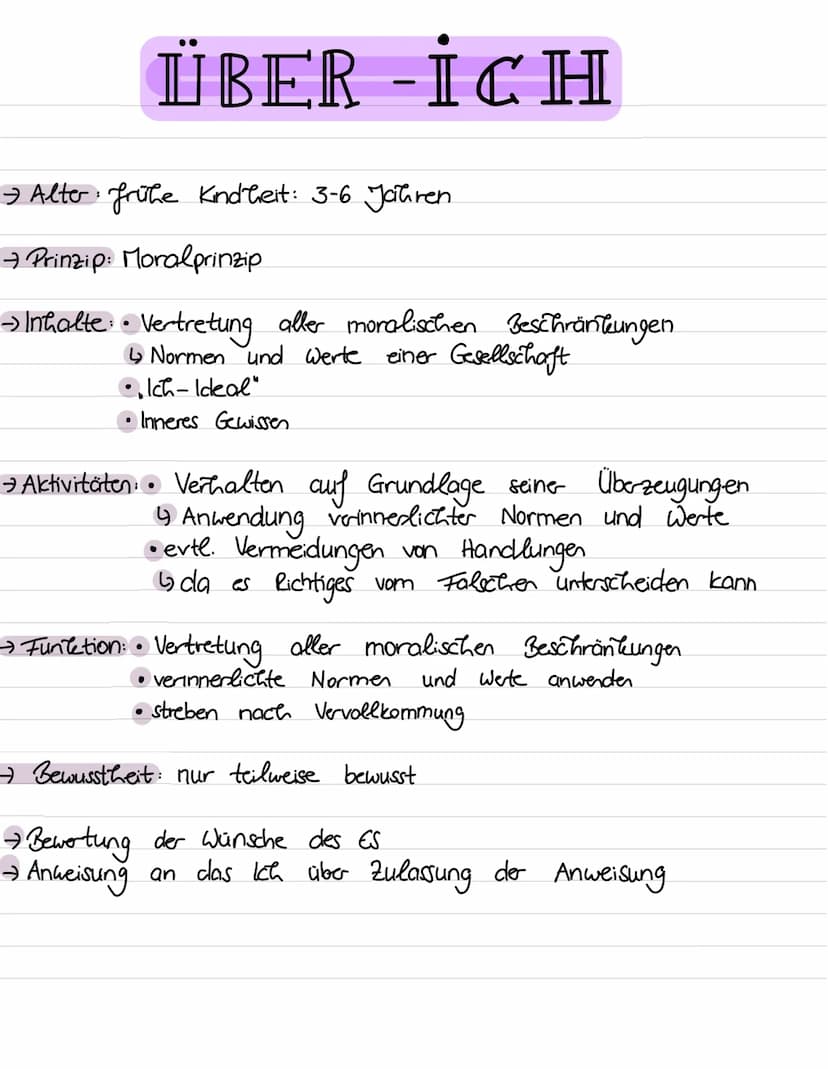 Instanzen
ES= Bedürfnisse befriedligen
Ich = Streitschlichter, alle sollen zufrieden sein.
findet Kompromisse
(
Über-Ich- Werte und Normen =
