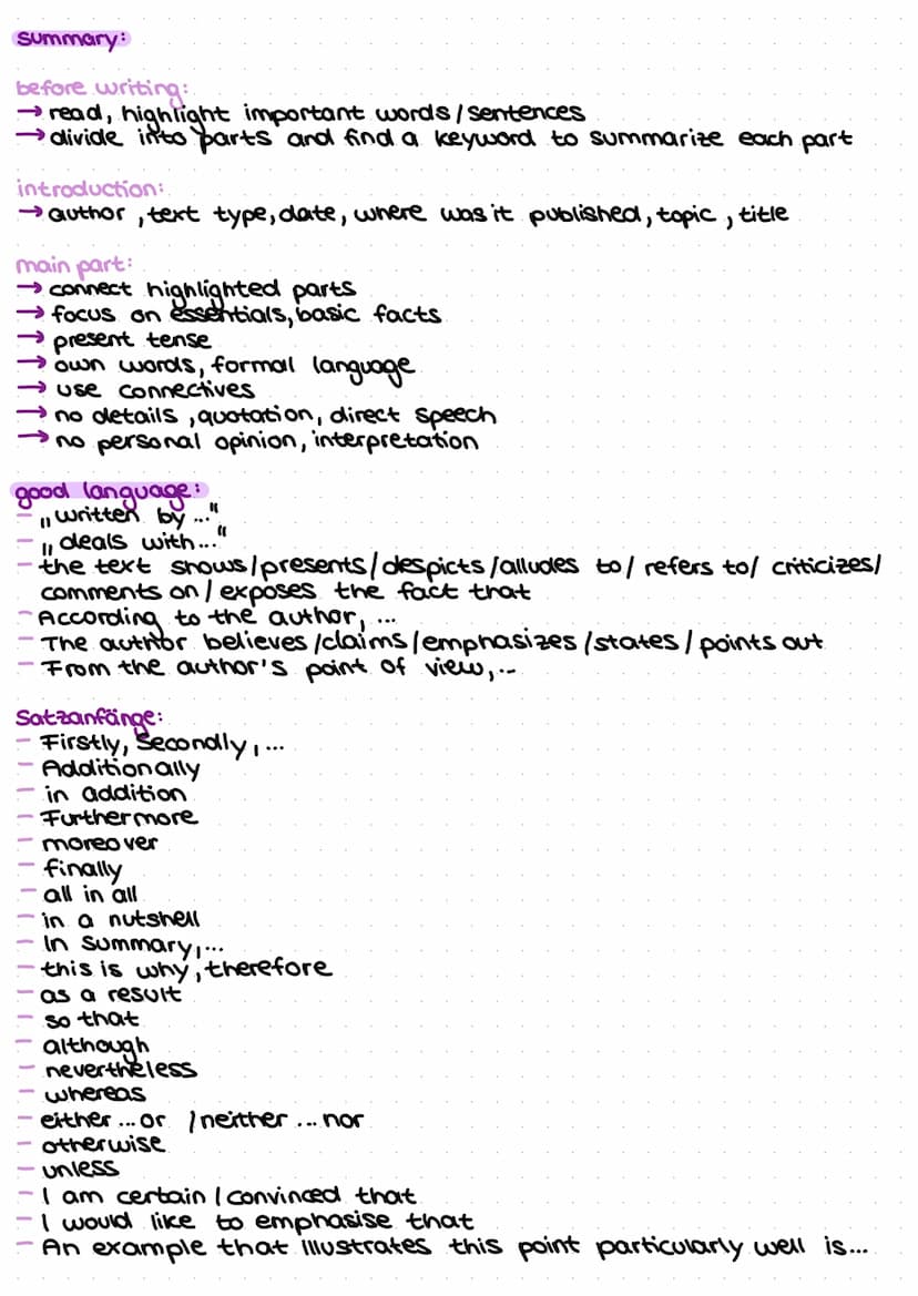 ENGLISH
Lernzettel.
Analysing a non-fictional text:
introduction: text type, title, author, date, topic
The [text type] "[title]", which was
