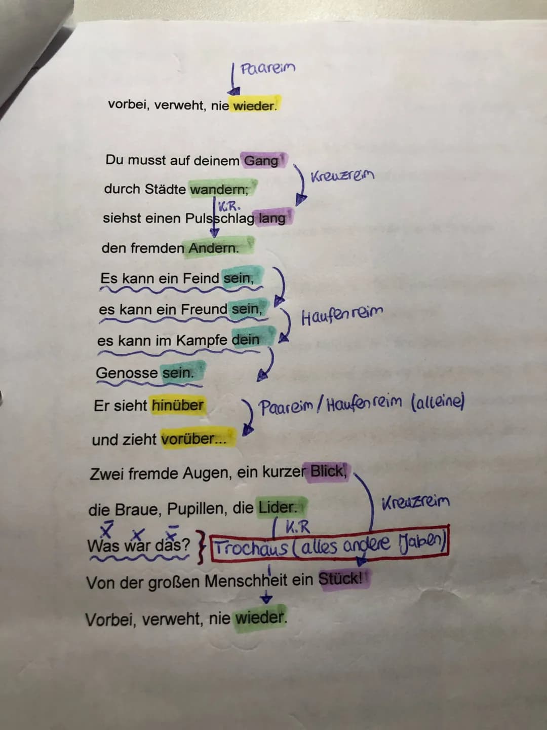Rhetorische
Frage
Rhetorische
Froge
Kreuzreim
Kreuzrein
Augen in der Großstadt (1932)
Jabab
Autor: Kurt Tucholsky
Epoche: Expressionismus
St
