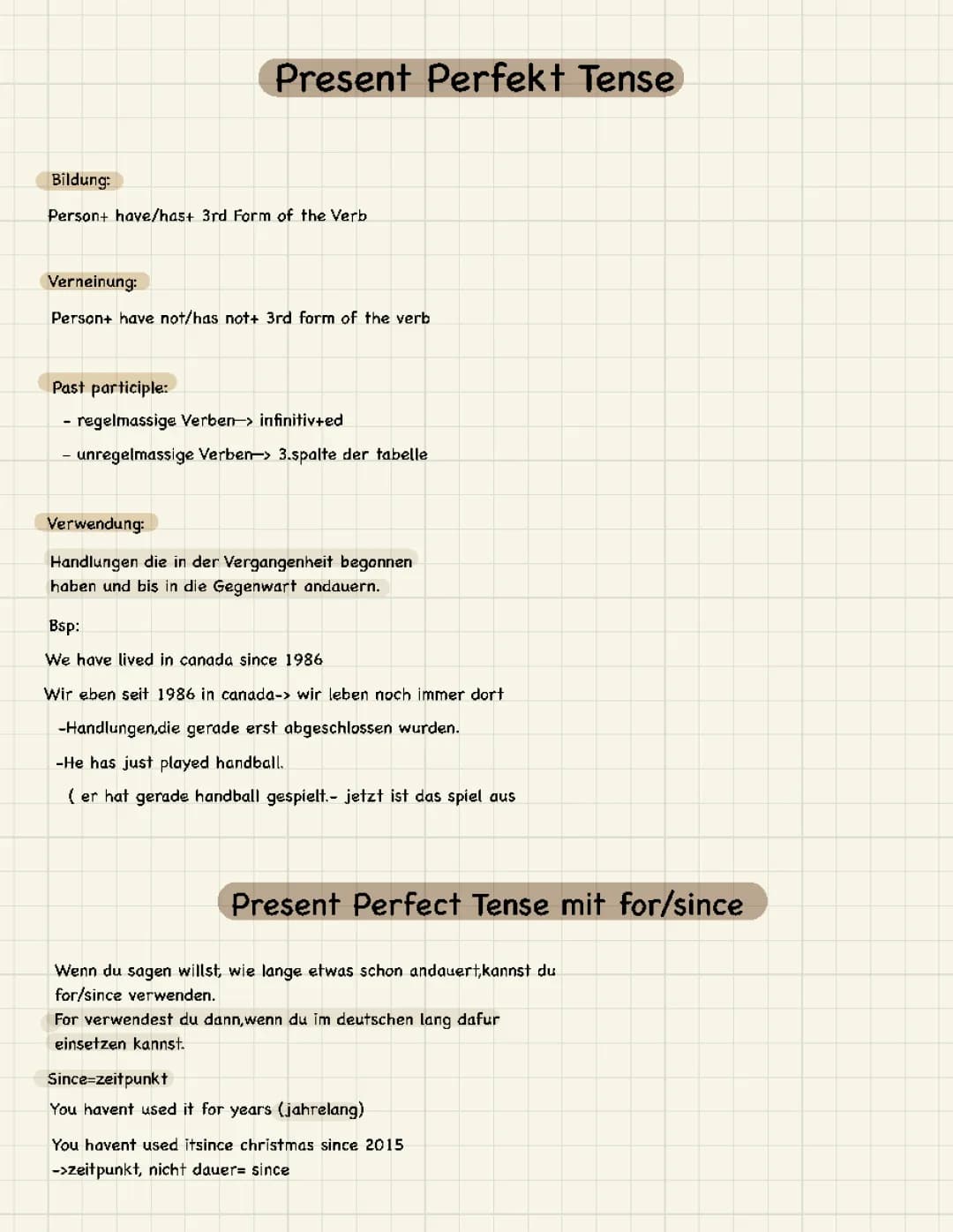 Present perfect tense/