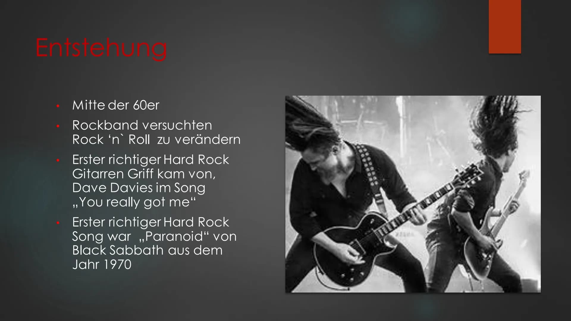 &
Hard Rock
MUSIKUNTERRICHT
IM NOVEMBER 2020 Inhaltvereichnis
Allgemeines
Was ist Hard Rock?
Entstehung
Musikalische Stilmittel
Vertreter
Kl