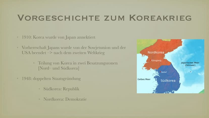 STELLVERTRETERKRIEG/
KOREA KRIEG ●
Definition vom Stellvertreterkrieg
Allgemeine Infos zum Koreakrieg
• Vorgeschichte zum Koreakrieg
●
• Kri