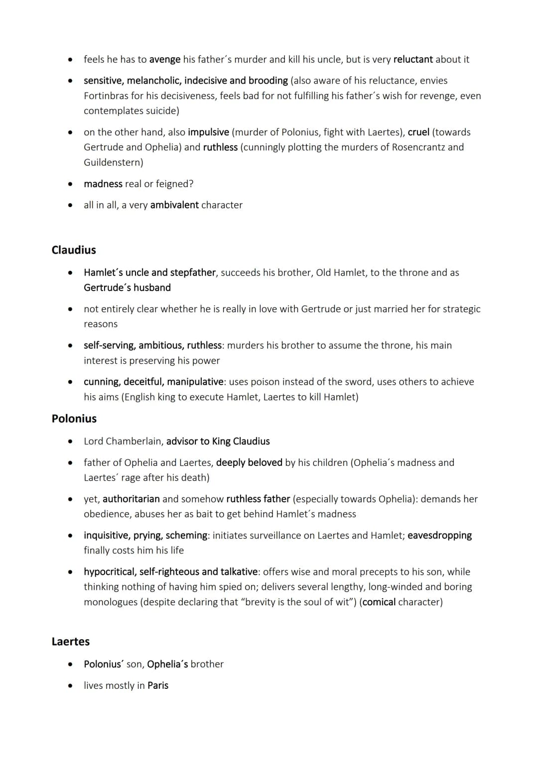 13.1. Hamlet
Key facts about the novel
●
●
●
●
●
Characters
●
Hamlet
●
full title: Hamlet - The Tragedy of Hamlet, Prince of Denmark
author: