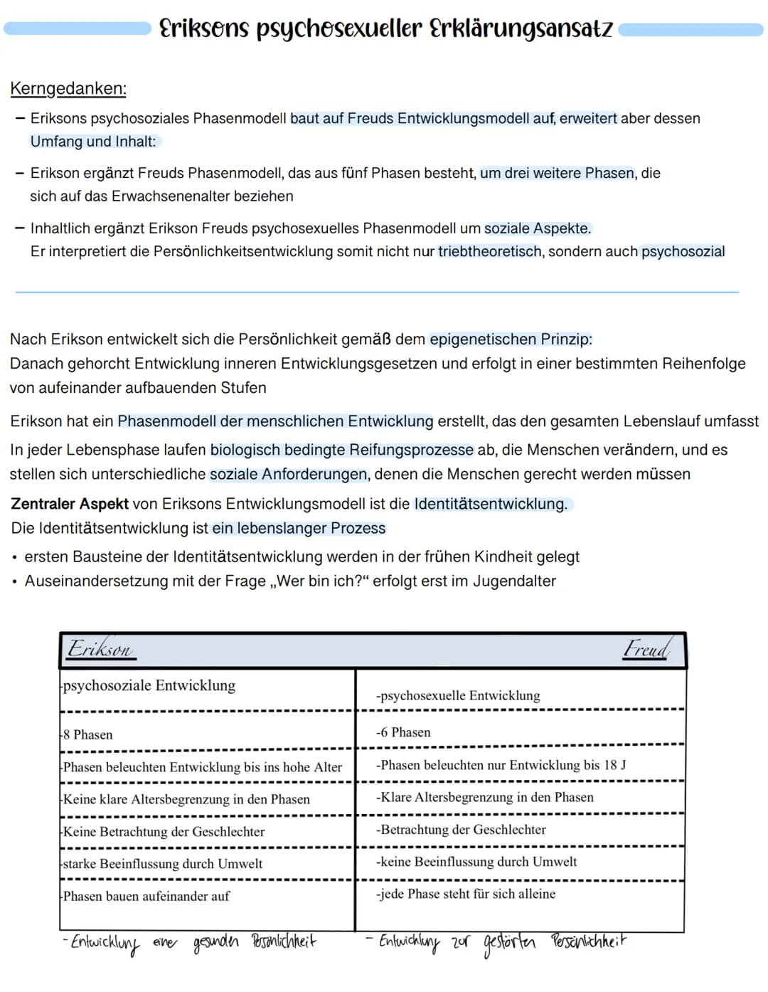 1. Erziehung in der Familie
2. Freuds psychosexueller Erklärungsansatz
3. Eriksons psychosozialer Erklärungsansatz
4. Kognitive Entwicklung 