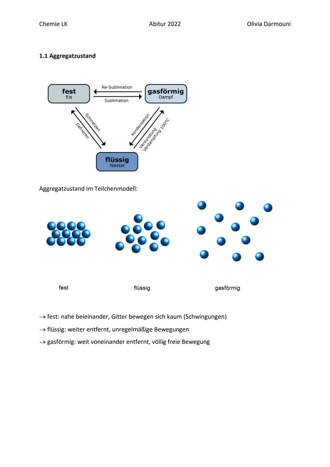 Chemie LK
Übersicht:
Anorganische Chemie
1. Stoffeigenschaften:
1.1 Aggregatzustand
1.2 Dichte
1.3 Heterogene und homogene Stoffgemische
1.4