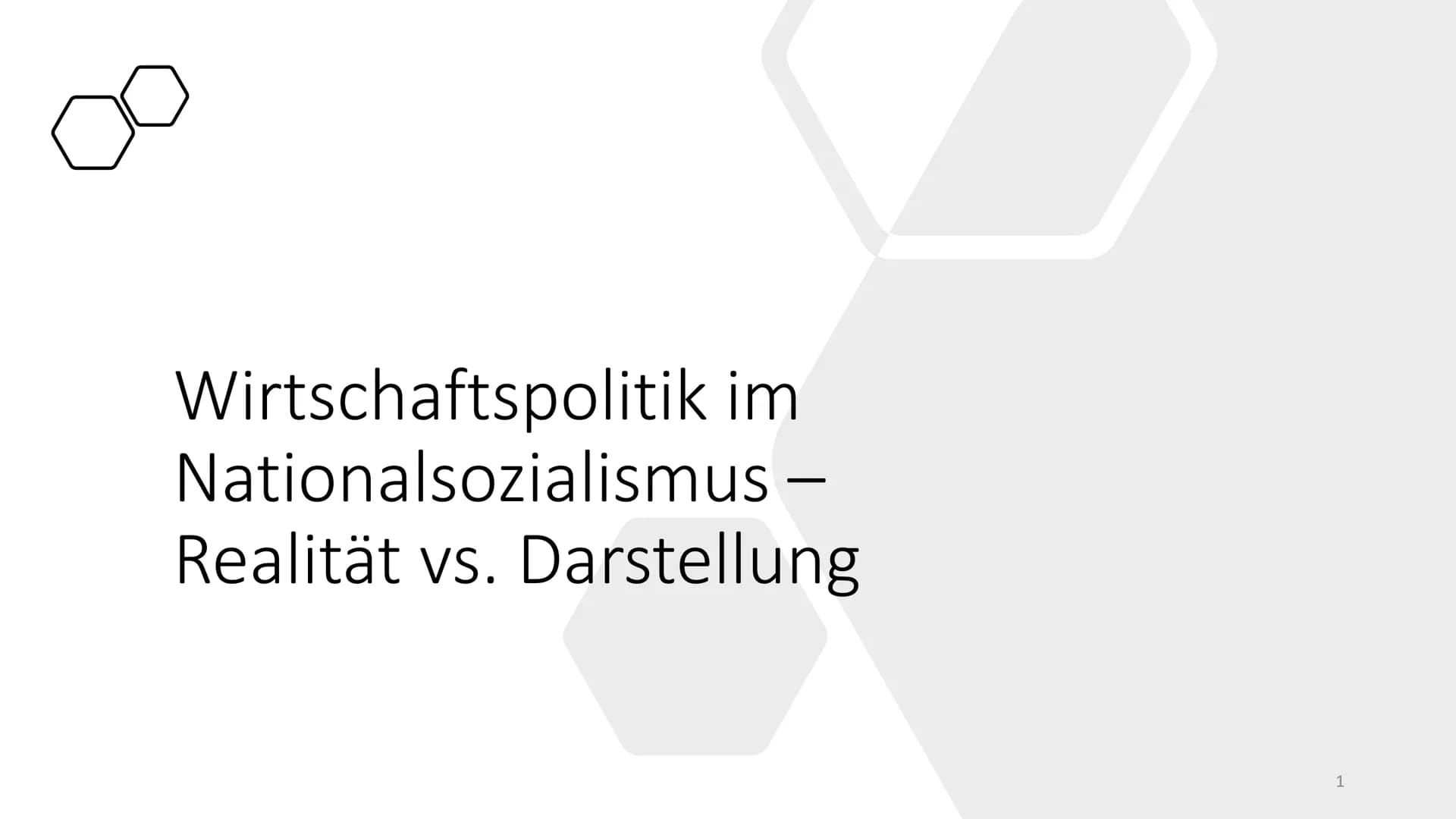 Wirtschaftspolitik der Nazis - Darstellung vs. Realität
,,Wirtschaftspolitik im Zeichen des Kriegs"
1.Entwicklung der Wirtschaftspolitik
3 P