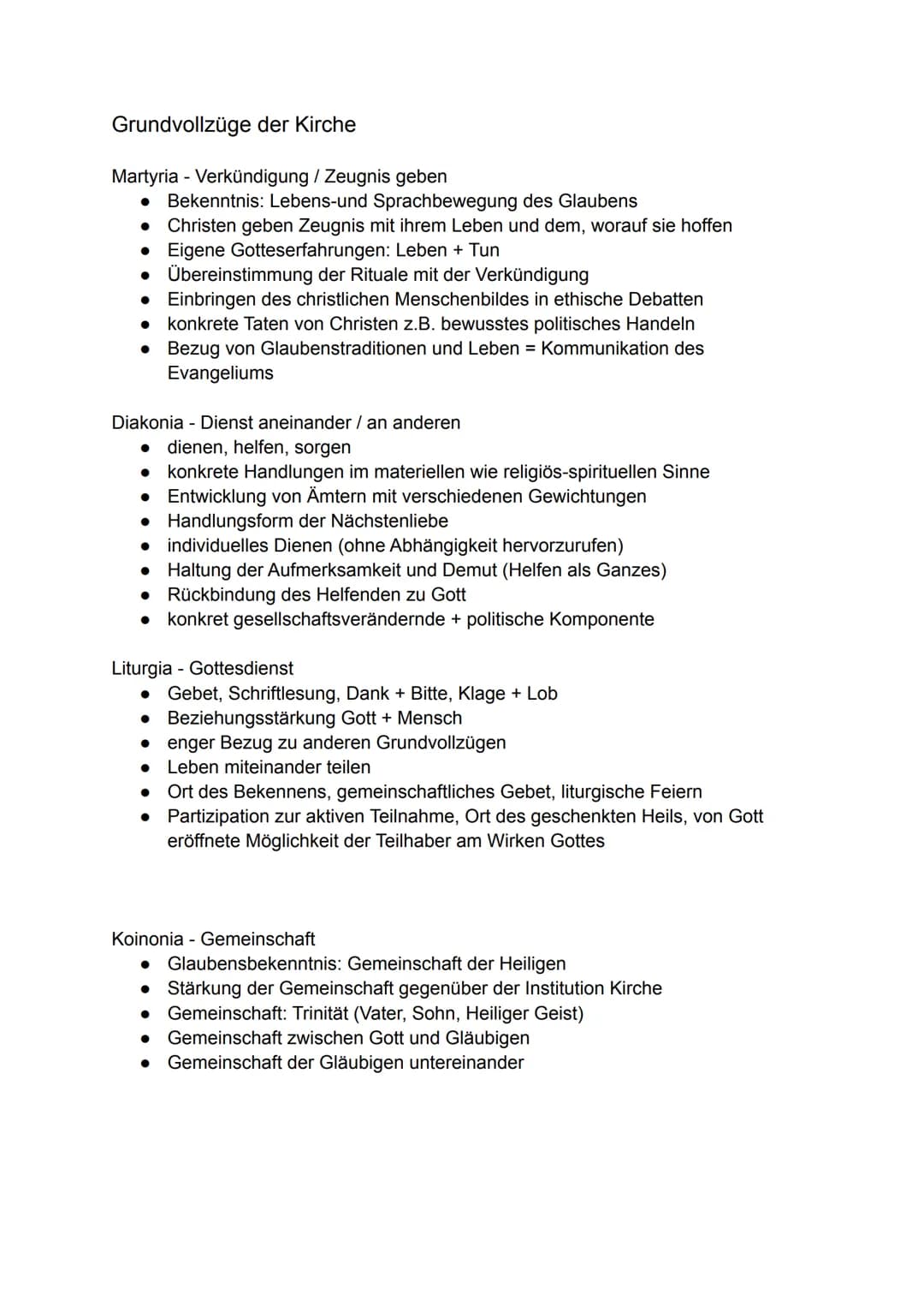 Religion Lernzettel Q4
Vorstellung von Kirche im Neuen Testament
Kirche als "Leib Christi" mit verschiedenen Aufgaben (1.Kor 12,12-31)
● Gem