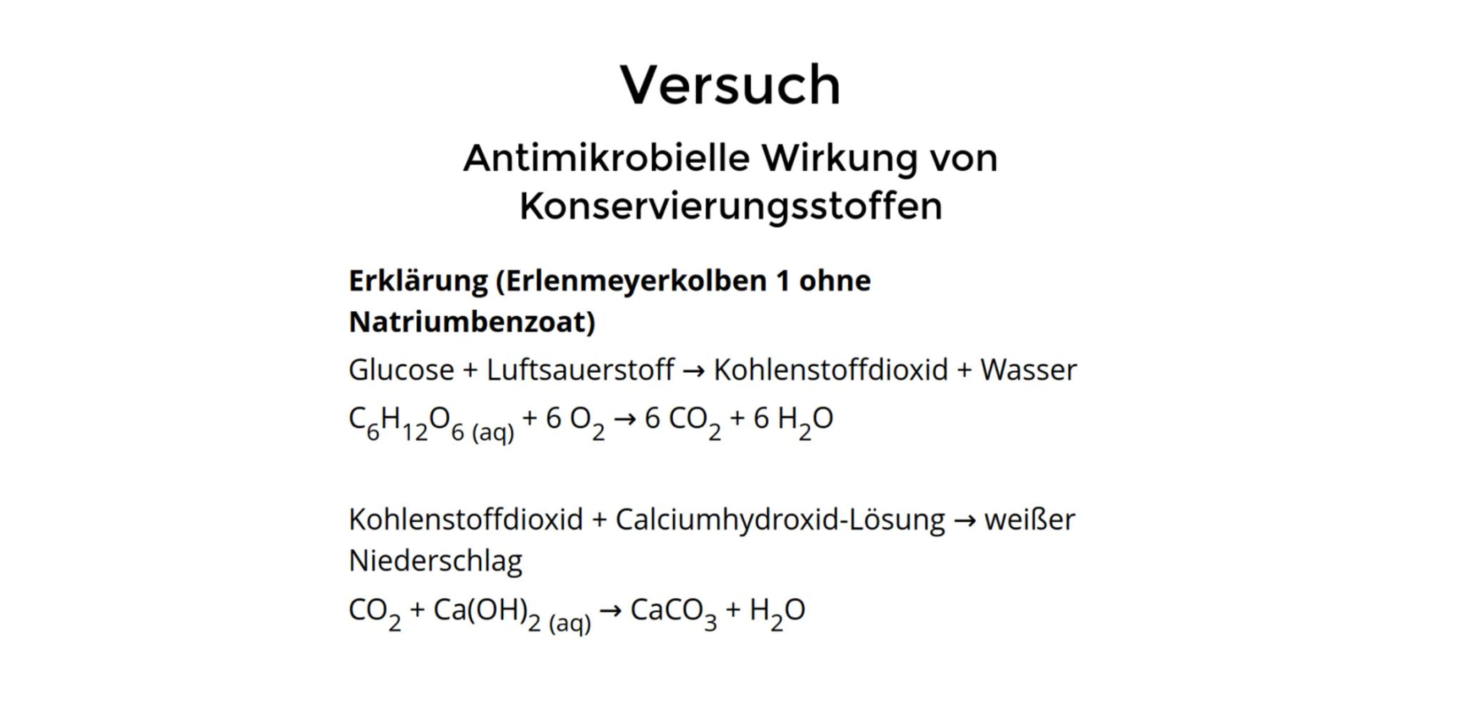 Antimikrobielle Wirkung von
Konservierungsstoffen
2 Erlenmeyerkolben (100 ml), 2 passende durchbohrte Gummistopfen, 2 Gärrährchen,
Magnetrüh