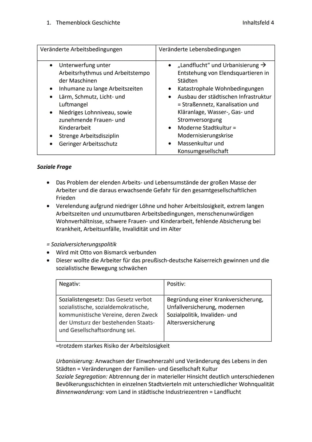 1. Themenblock Geschichte
2. Industriele Revolution: Auf einen Blick
●
●
●
●
höherer Bedarf an Gütern (Kleidung,
Nahrung) durch Bevölkerungs