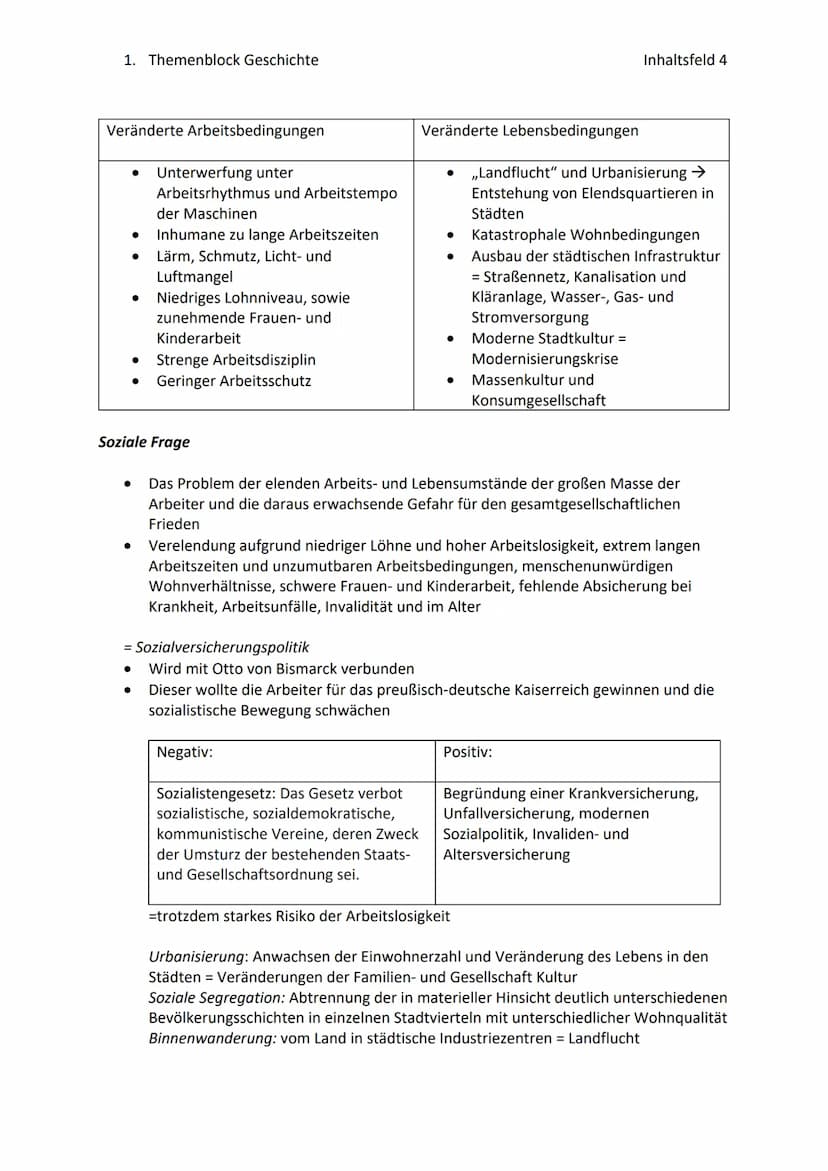 1. Themenblock Geschichte
2. Industriele Revolution: Auf einen Blick
●
●
●
●
höherer Bedarf an Gütern (Kleidung,
Nahrung) durch Bevölkerungs