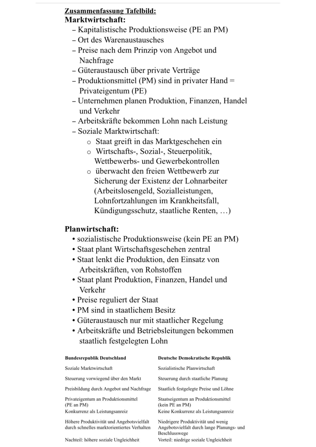 Markt- und Planwirtschaft 