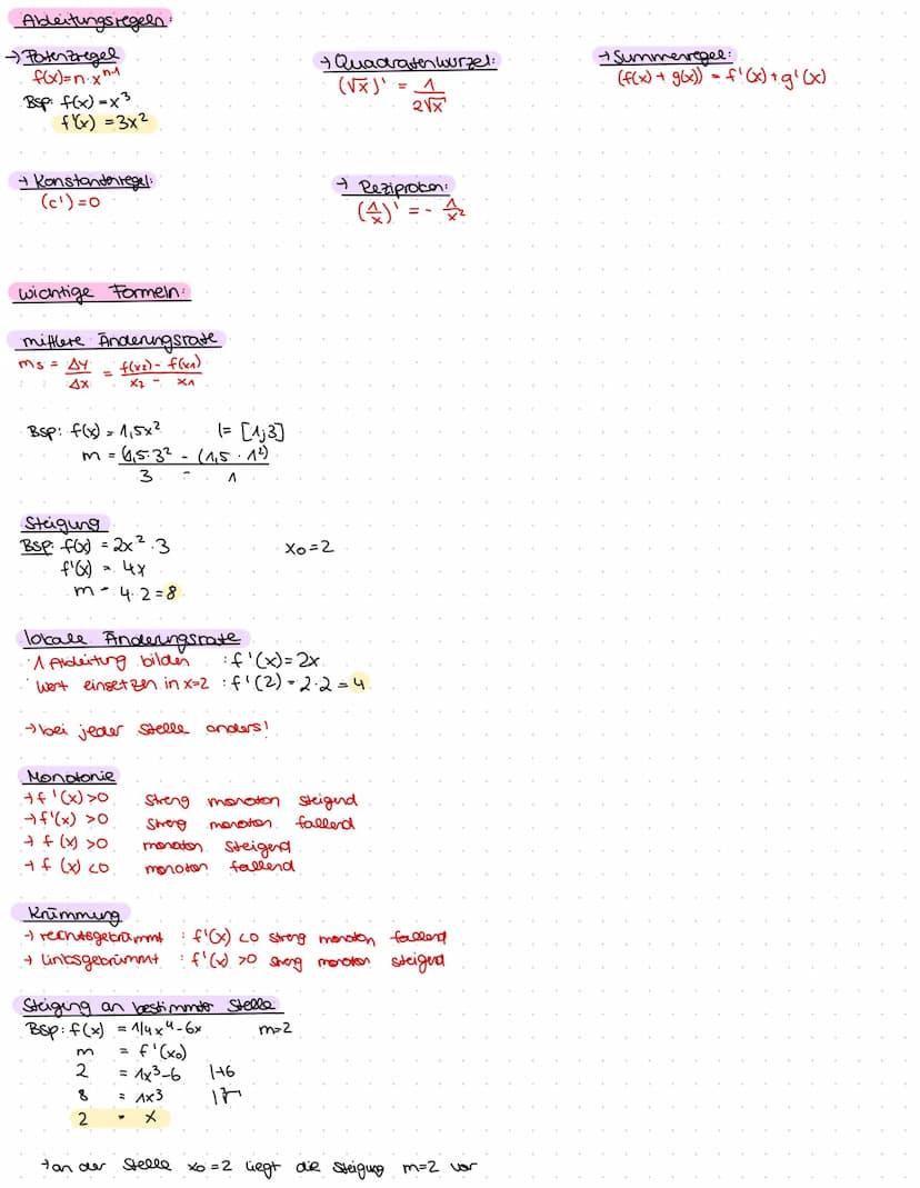 Analysis
Kurvendiskussion
1. Symmetrie
→Achsen symmetrisch.
gerade Exporentos
->Punkt symmetrisch ungerade Exponenter.
+ weder noch
2. Nulls