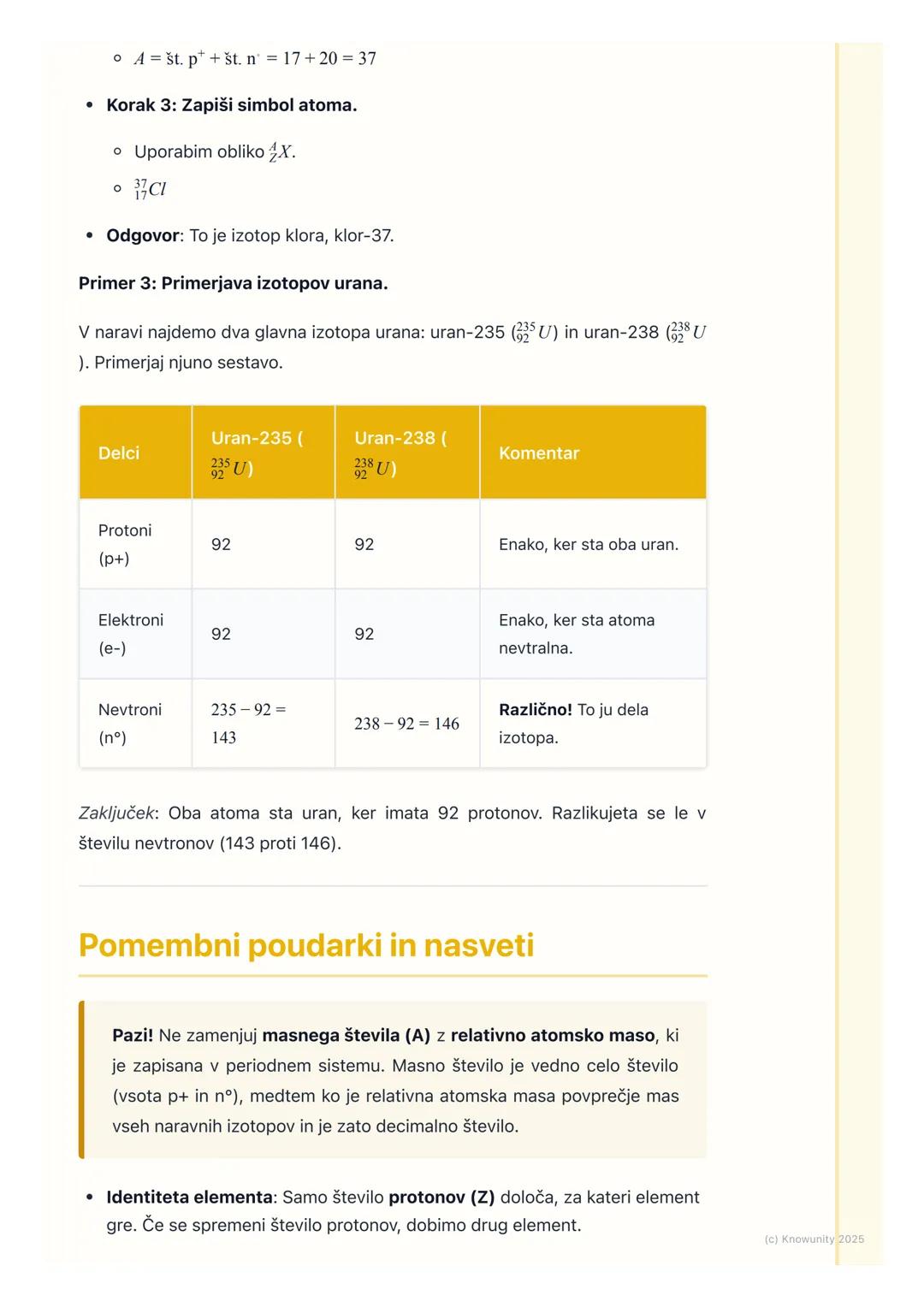# Atomsko in masno število,
izotopi

Uvod in ponovitev

To poglavje je osnova za razumevanje zgradbe atoma. Naučili se bomo, kako iz
periodn
