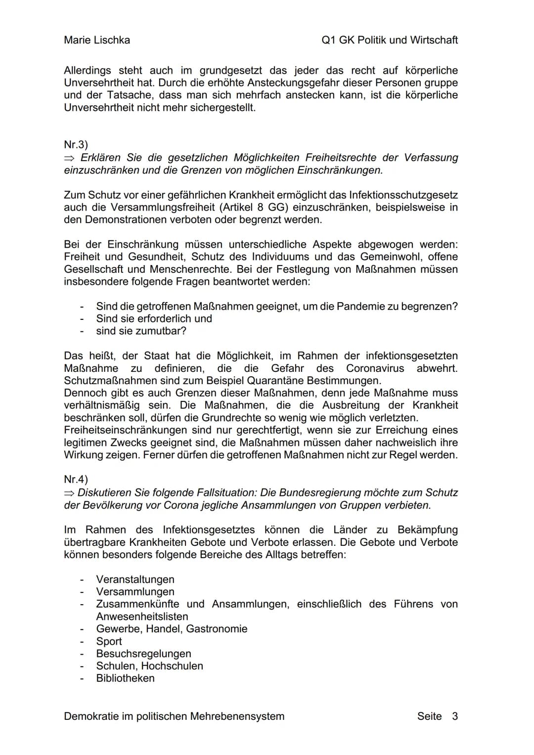 Verfassung und Verfassungswirklichkeit:
Rechtsstaatlichkeit und
Verfassungskonflikte
Marie Lischka
Q1
Herr Prechtl
Ausarbeitung
Politik und 