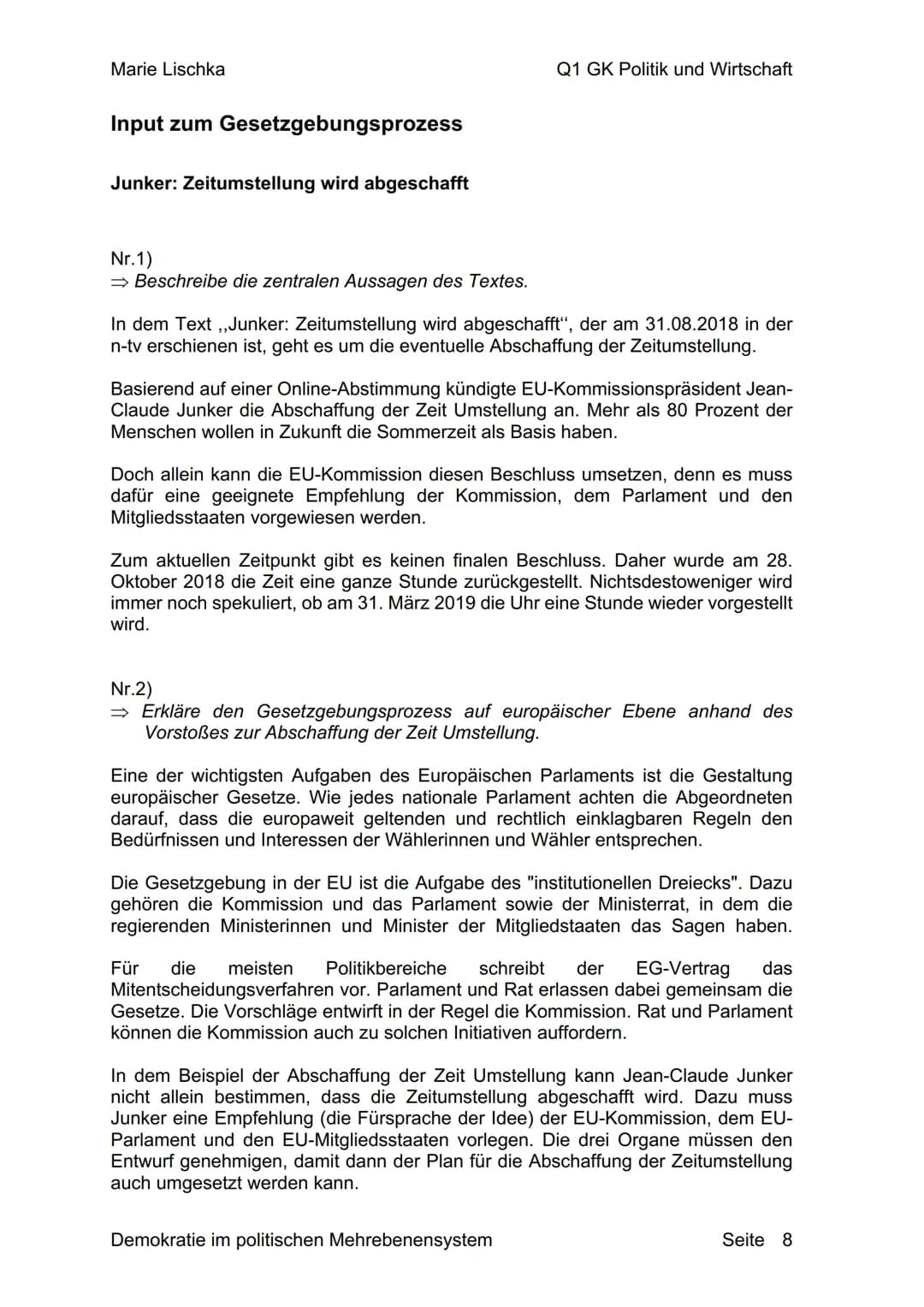 Verfassung und Verfassungswirklichkeit:
Rechtsstaatlichkeit und
Verfassungskonflikte
Marie Lischka
Q1
Herr Prechtl
Ausarbeitung
Politik und 