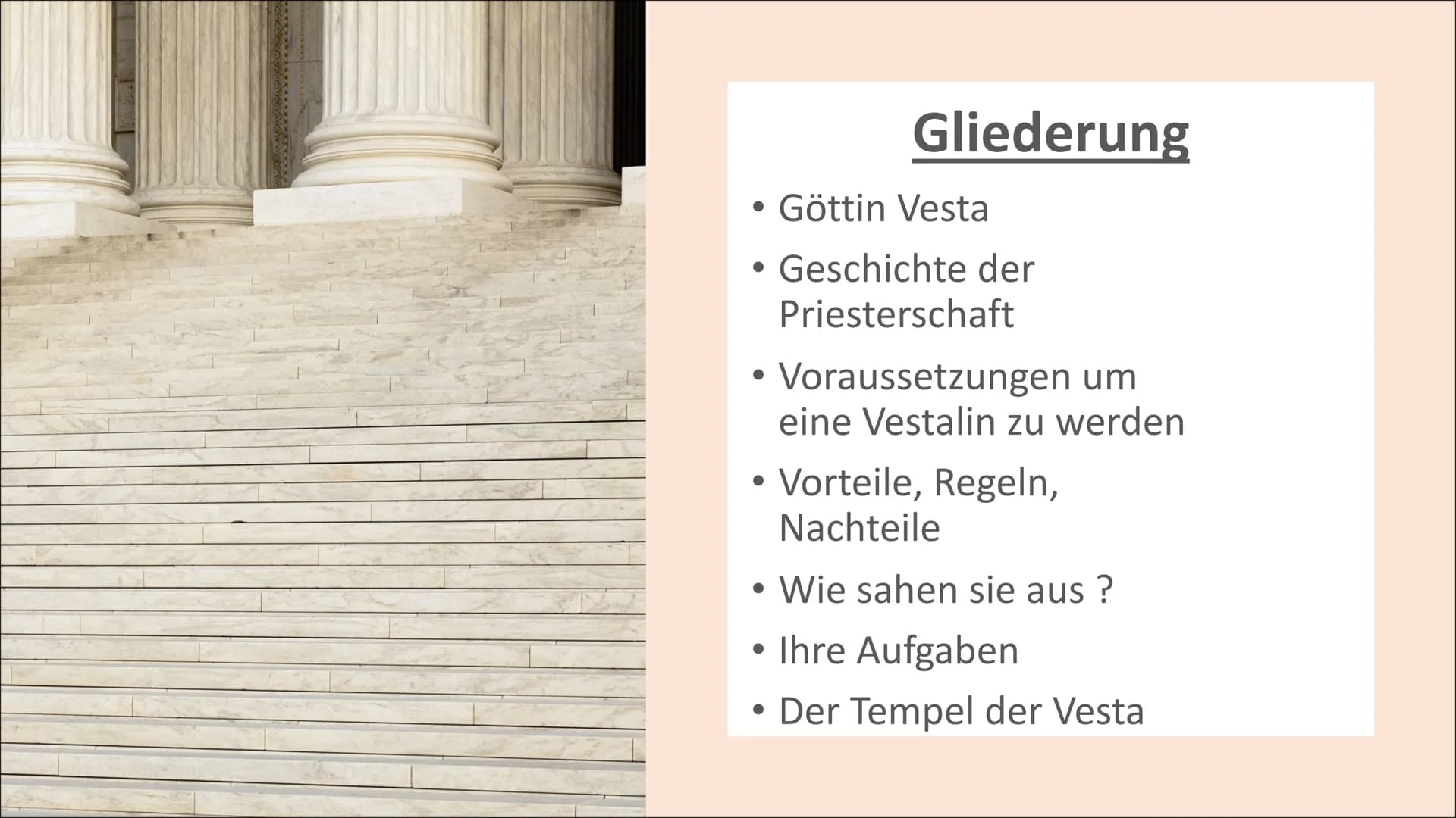 
<h2 id="gttinvesta">Göttin Vesta</h2>
<p>Die vestalinnen waren die Priesterinnen der Göttin Vesta. Diese Göttin war die keusche Göttin des 