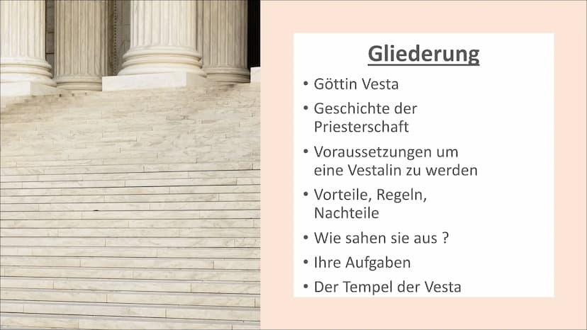 
<h2 id="gttinvesta">Göttin Vesta</h2>
<p>Die vestalinnen waren die Priesterinnen der Göttin Vesta. Diese Göttin war die keusche Göttin des 