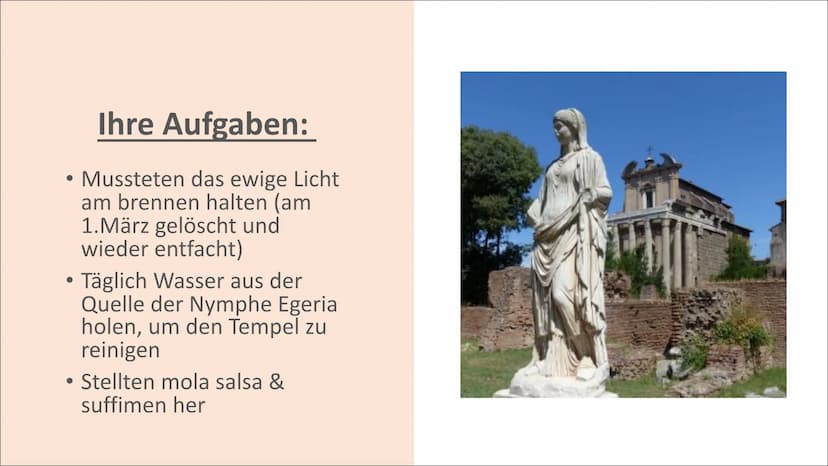 
<h2 id="gttinvesta">Göttin Vesta</h2>
<p>Die vestalinnen waren die Priesterinnen der Göttin Vesta. Diese Göttin war die keusche Göttin des 