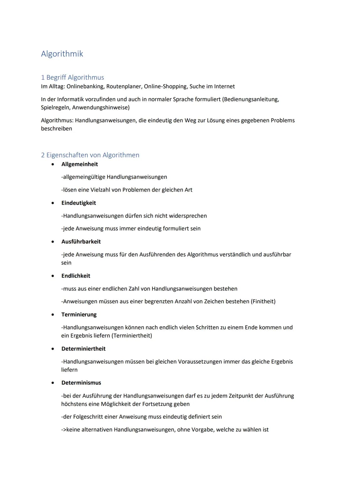 Algorithmik
1 Begriff Algorithmus
Im Alltag: Online banking, Routenplaner, Online-Shopping, Suche im Internet
In der Informatik vorzufinden 