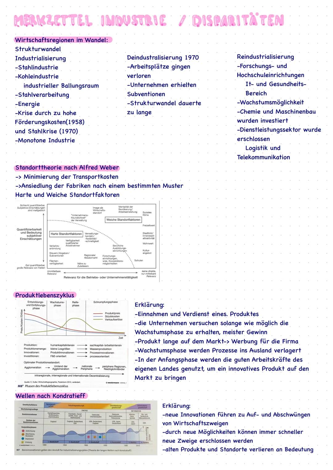 MÆRKZETTEL INDUSTRIE : / DISPARITÄTEN
Wirtschaftsregionen im Wandel:
Strukturwandel
Industrialisierung
-Stahlindustrie
-Kohleindustrie
indus