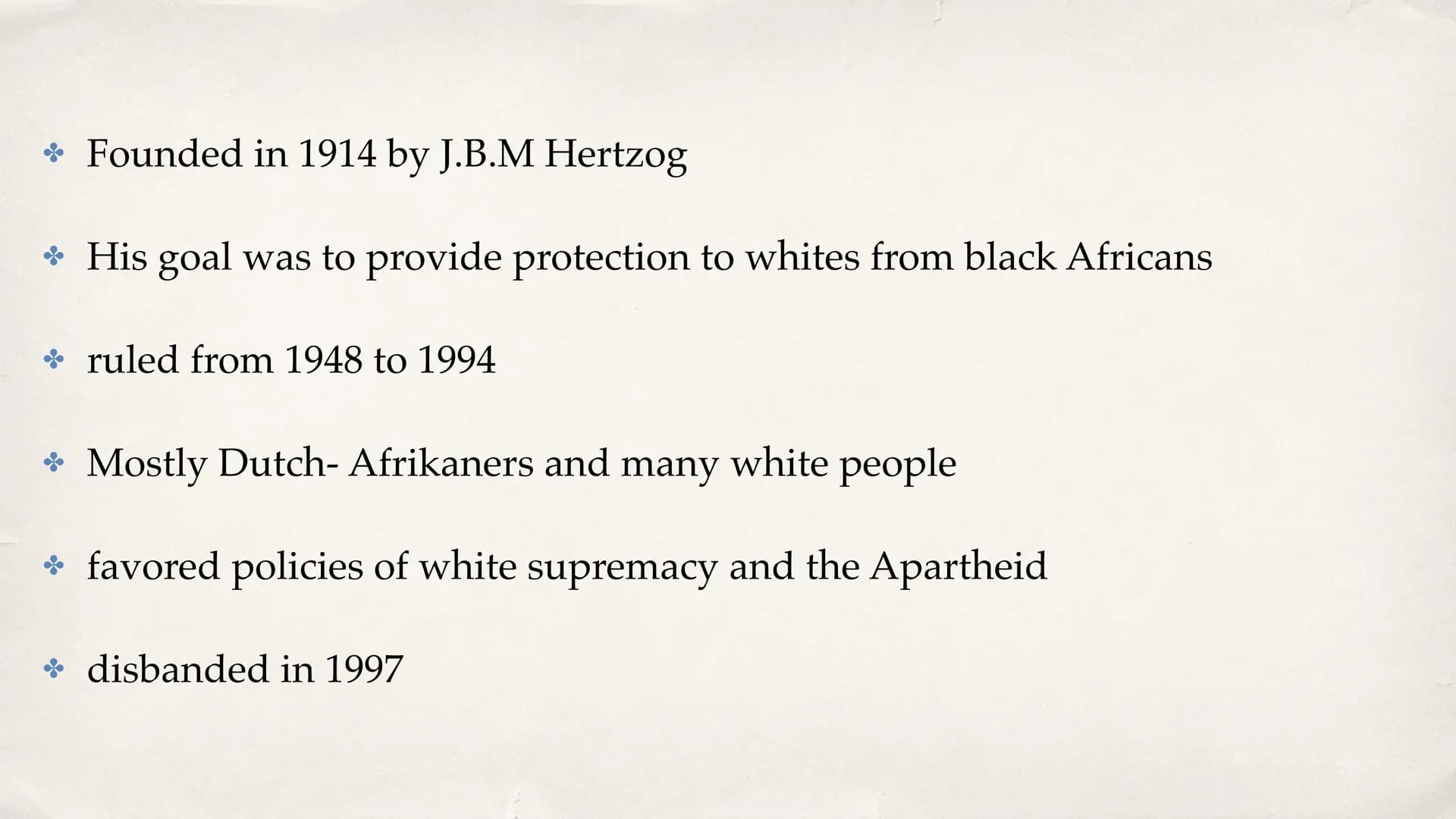 Life during Apartheid in South Africa Structure
• What is Apartheid
. When\How was it established
How was the life during Apartheid
When\How