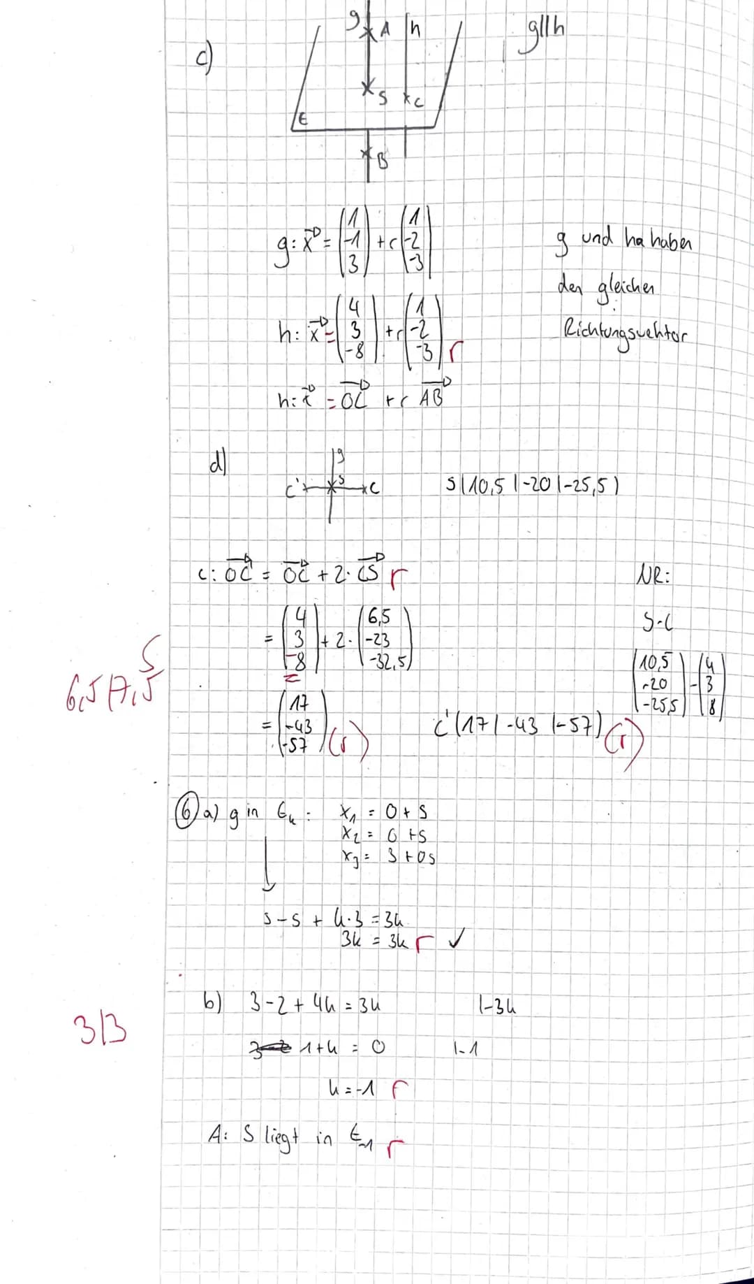 
<h2 id="aufgabe1">Aufgabe 1</h2>
<p>Gegeben sind die drei Punkte A(-1|2|2), B(3|10|3) und C(10|6|7).<br />
a) Zeige, dass das Dreieck ABC g