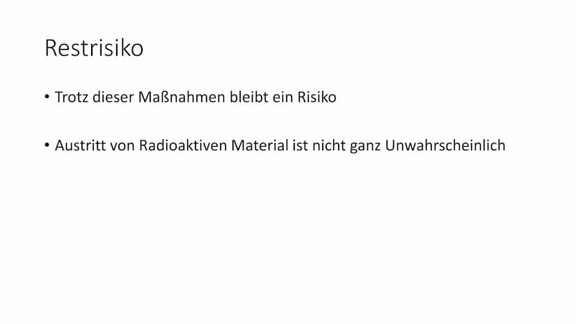 Sicherheit im Kraftwerk 3 Zentrale technische Ziele
• Kontrolle der Reaktivtät, sprich Reaktivtätsstörfal
●
Kühlung des Reaktorkerns
• Siche