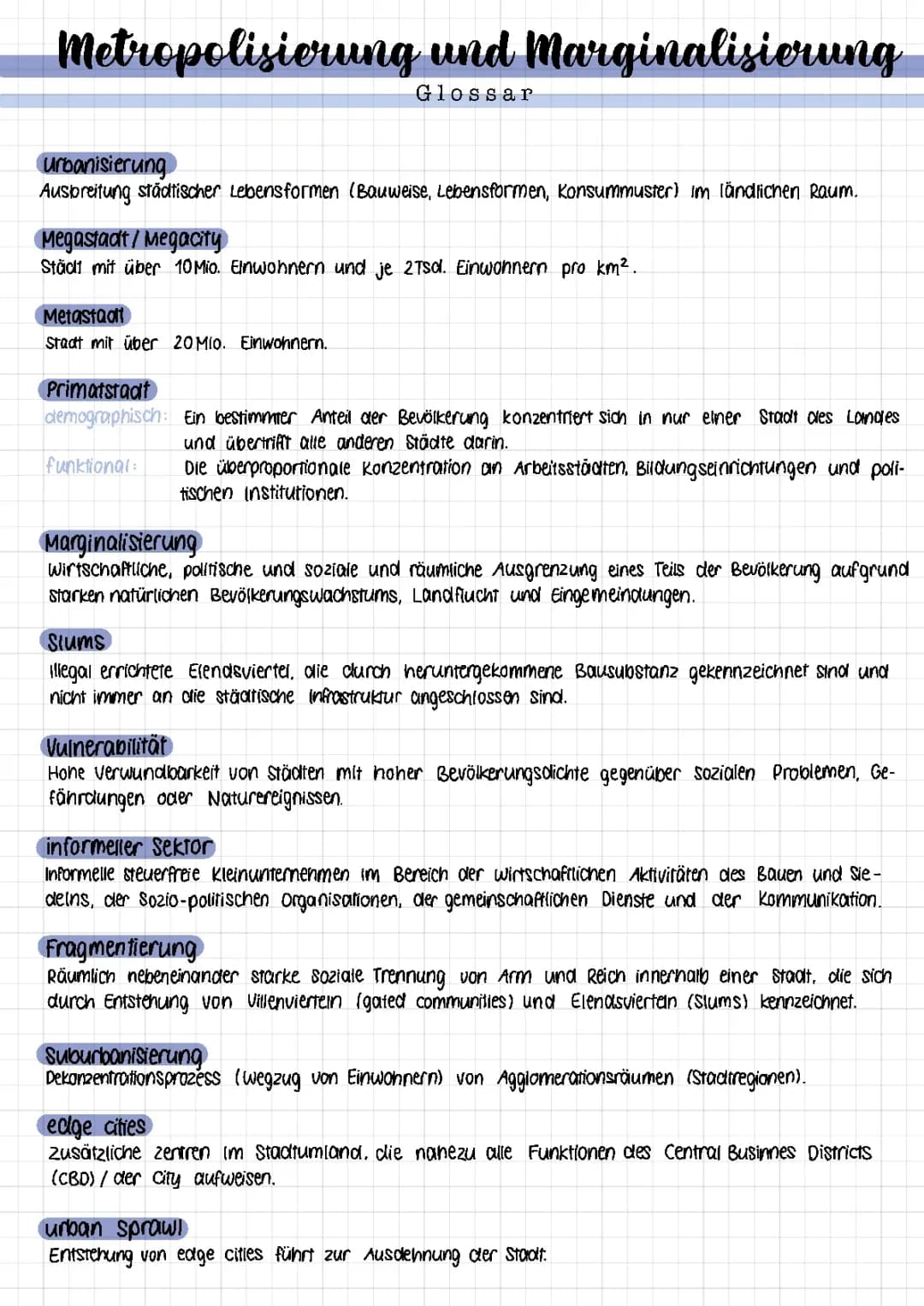 Metropolisierung & Marginalisierung